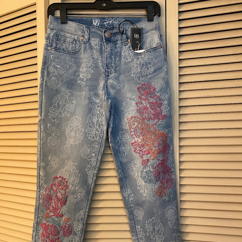 NWT DG2 flower jeans 4p pink white orange